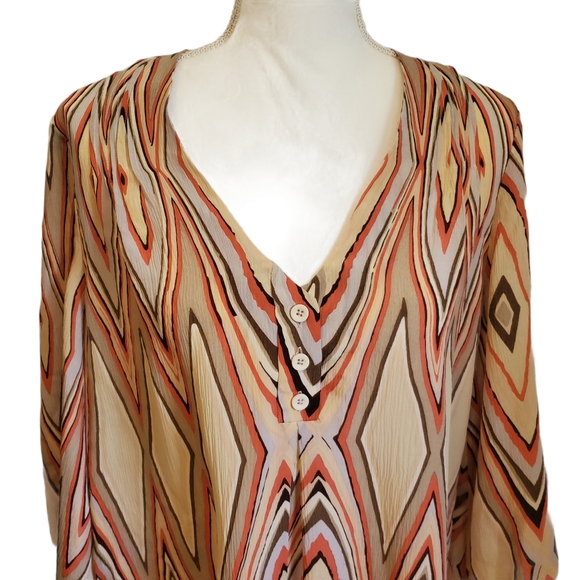 NWT Alice + Olivia Angel Flutter Silk Sleeve Tunic - Picture 4 of 11